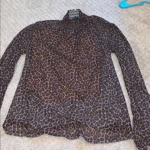 Fancy cheetah print long sleeve top